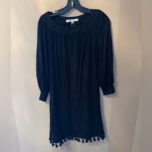 Trina Turk Black Dress with Tassel Hem